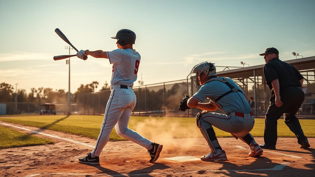 Baseball players in action
