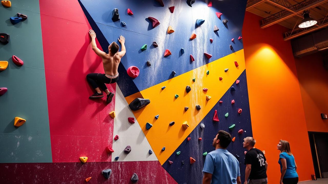 Climbing players in action