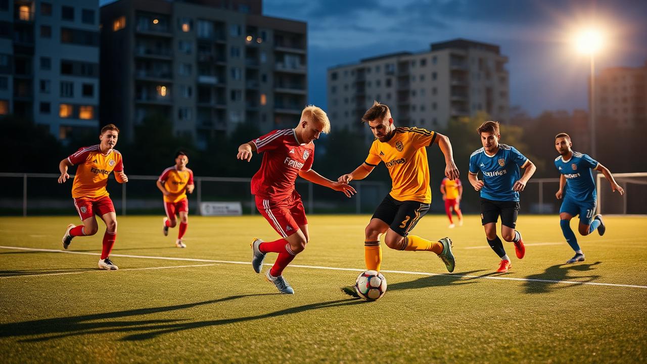 Soccer players in action